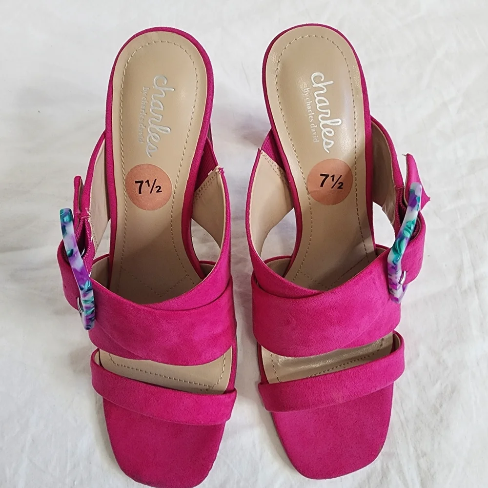 Charles by Charles David Gleam Slide‎ Sandal Size 7.5 Magenta